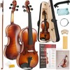 Kmise Violin 4/4 Full Set, High Density Ebony Violins, Glossy