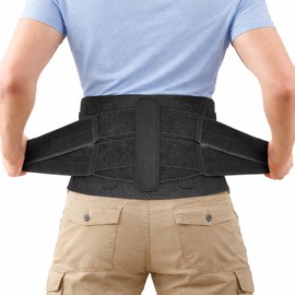 Soporte de espalda extra transpirable y elástico para mujeres y hombres, cinturón de compresión lumbar para trabajar, levantar, dormir y correr....   
