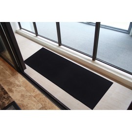 Ottomanson Indoor/Outdoor Utility Ribbed Non-Slip Runner Rug, 2'X5', Black (ERT704-2X5)