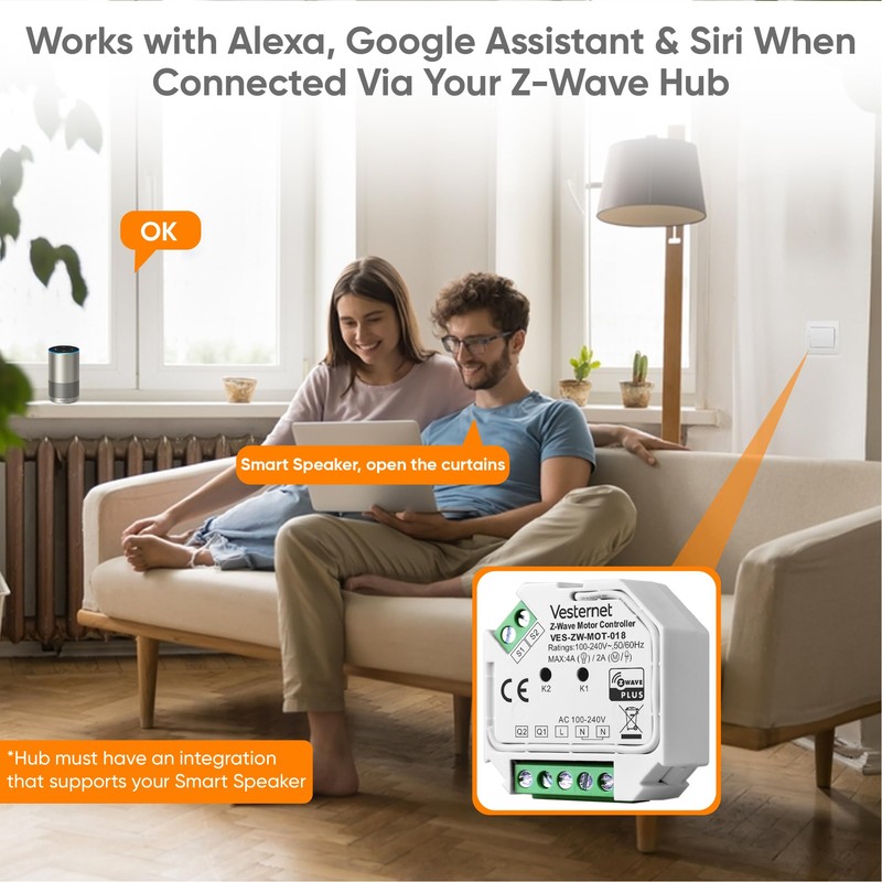 Vesternet Z-Wave Motor Controller Module | Smart Home Control Blinds,