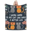 HGOD DESIGNS Funny Cat Throw Blanket with Inspirational Soft Blankets
