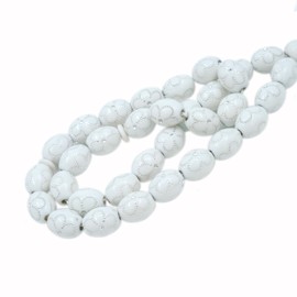 Large White Tasbih 11x14-mm Plastic Resin Electroplated Silver-tone Flower Design 33-ct Prayer Dhikr Beads, One-Size, Plastic, no gemstone