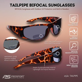 proSPORT Bifocal Reading Sunglasses Men Women Wrap Super Dark Sport Motorcycle Fishing Cycling 1.00 1.25 1.50 1.75 2.00 2.25 2.50 Z