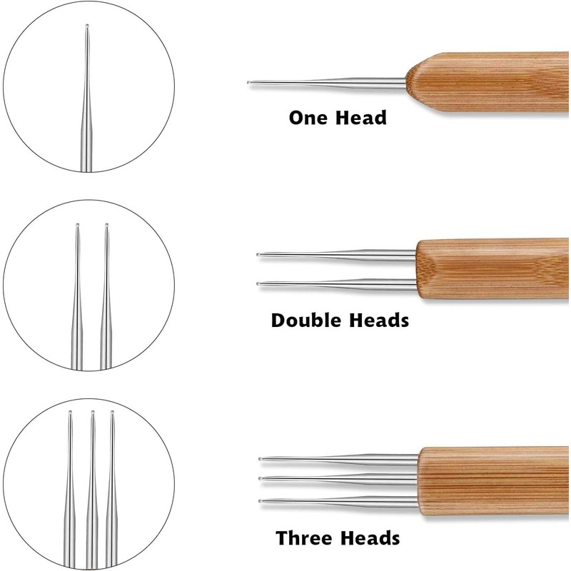 AUGSUN Dreadlock Crochet Tool Needle for Dreads for Braided Hair