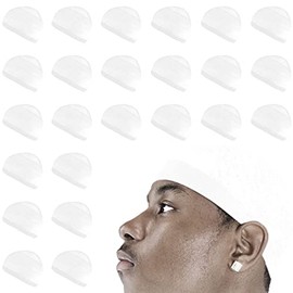 24 Pcs Wave Cap Stocking Caps Stretch Compression Long Lasting Lightweight Comfortable Fit Durable Mens Dome Cap Loc Cap Sleeping Hair Caps Wave Caps for Men (White - 12 Pack of 2 Pcs)