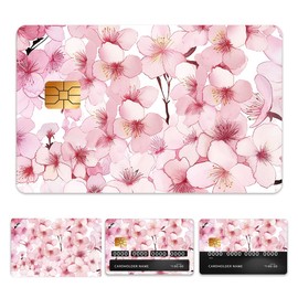 Peacoblue Bank Card Sticker Credit Debit Card Custom Skin Cover Protector Cherry Blossoms, 4 Styles Waterproof Scratch-Proof and Attractive Decal for Most Popular EBT Transportation Key Card