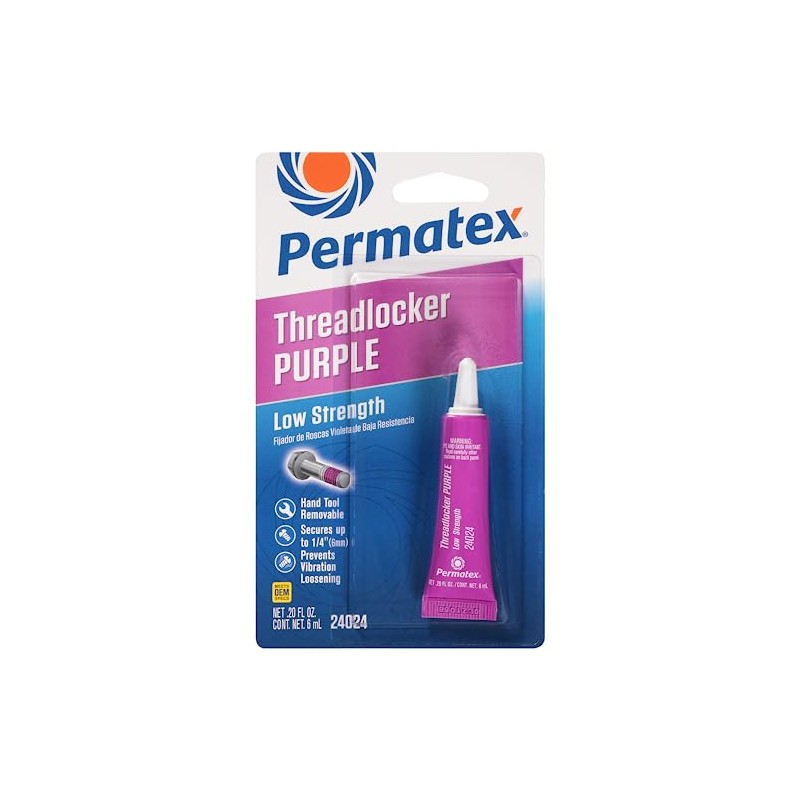 Permatex 24024 Low Strength Threadlocker Purple, 6 ml Tube