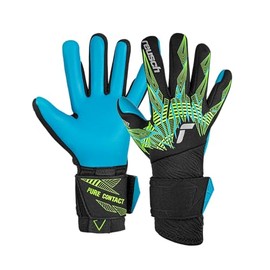 Reusch Pure Contact Aqua Goalkeeper Gloves, Black/Lime/Aqua, Size 11