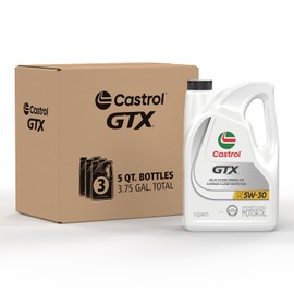 Castrol GTX Ultraclean 5W-30 Synthetic Blend Motor Oil, 5 Quarts, Pack of 3