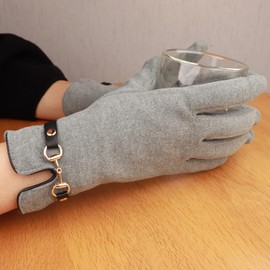 Lycharoty Women's Winter Gloves, Cold Weather Gloves, Smartphone Compatible, Warm, Cute, Fashionable, Won't Fit Up, Christmas Gift, Birthday Gift, gray