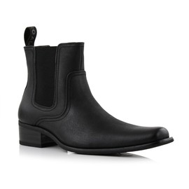 Ferro Aldo Tanner MFA806090 High Top Snipe-Toe Western Style Chelsea Boots, in Carbon Black, Size 9