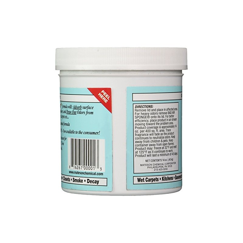 Bad Air Sponge Odor Neutralant Neutralizes and Absorbs Odors 14oz