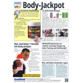 Goldfield Body Jackpot Pre Workout Booster with Unique Formula Fitness Booster for Maximum Performance, Energy, Muscle Pump and Focus with Minerals, Trace Elements and Vitamins