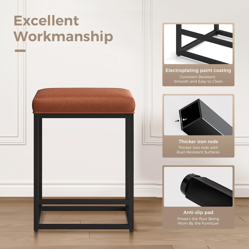 MAISON ARTS Counter Height 24" Bar Stools Set of 2