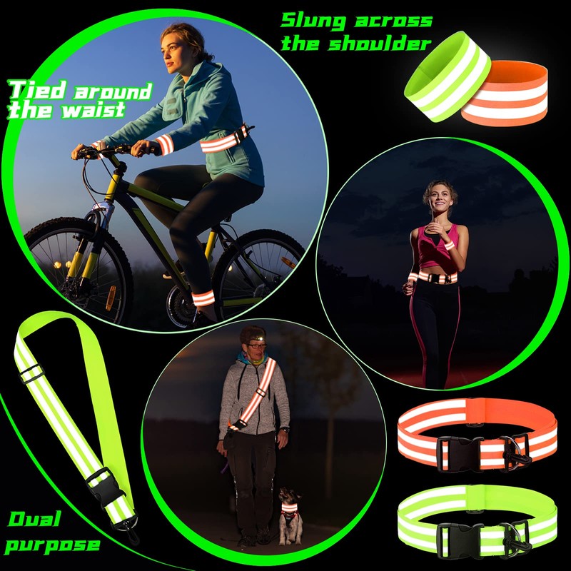 Saintrygo 6 Pcs Reflective Sash for Walking at Night Reflective