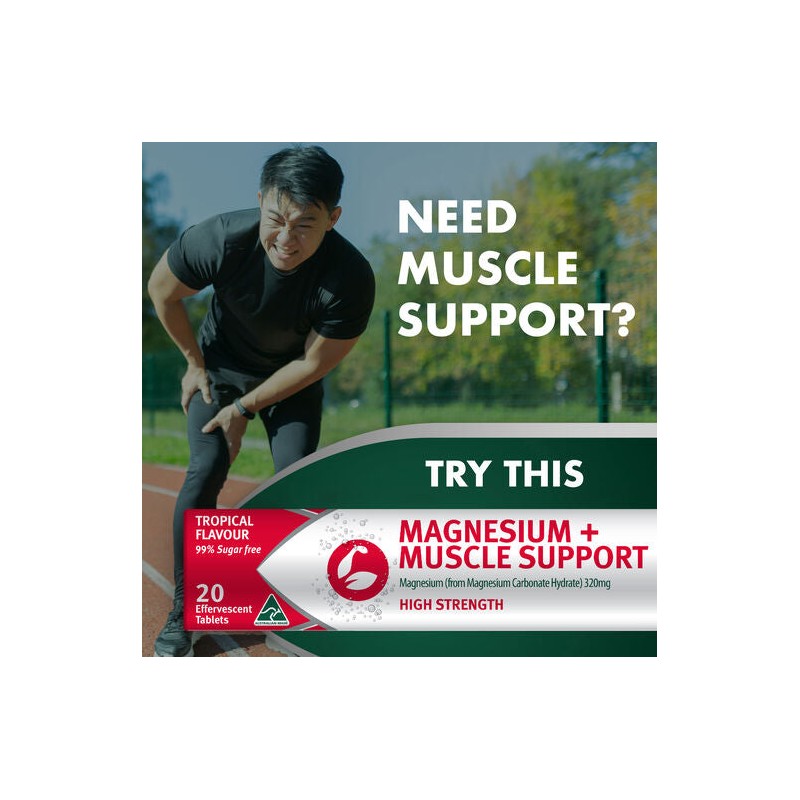 Nature's Own Magnesium + Muscle Support Effervescent 20 Tablets