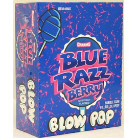Charms Blow Pops Blue Raspberry Berry Suckers Candy Pop Bulk Lollipops 48 ct Box
