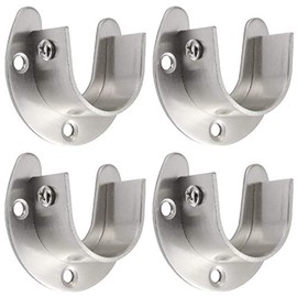 Creatyi Heavy Duty Stainless Steel Closet Rod Brackets Closet Shower Rod Bracket Closet Rod Holders Closet Pole Sockets Closet Rod Supports for 1 Inch Rod (4 PCS, Silver)