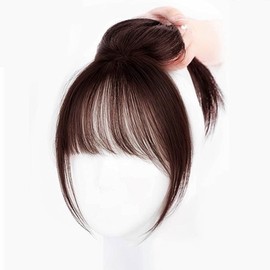 3D Lightweight Bangs for Women Part Wig, Hatten Bangs, Gray Hair Loss, Thinning Hair, Pair Pieces, Natural Point Wig, Natural, Atmospheric, Top Cover (Dark Brown)