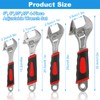 Oungy 4-Piece Adjustable Wrench Set，with Non-Slip Rubber Grip Wrench Set,