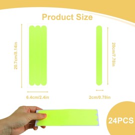 24 Pcs Glow in Dark Anti Slip Tape, Luminous Grip Strips, PEVA Non-Slip Shower Strip, for Indoor and Outdoor Use Steps PoolsBathtub Bathtub Safety Strips, Safety Egress Markers Exit Sign