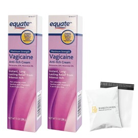 Vagicaine Cream Maximum Strength, Anti Itch Cream, 1 oz by Equate (Pack of 2) - Set By Basket Goods