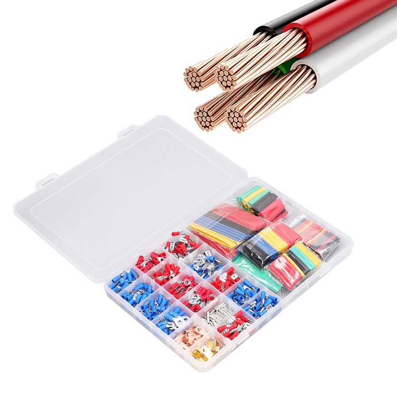 678PCS Cold Pressed Terminals Kit Rubber Electrical Insulated Terminals Assortment