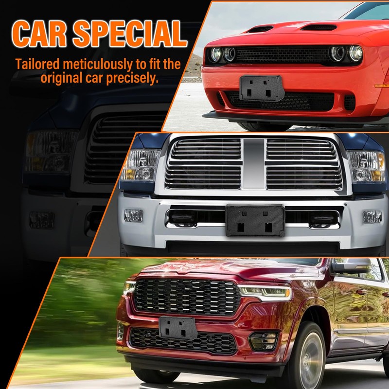 ABS Front License Plate Holder & Frame Bracket- Enhanced Anti-
