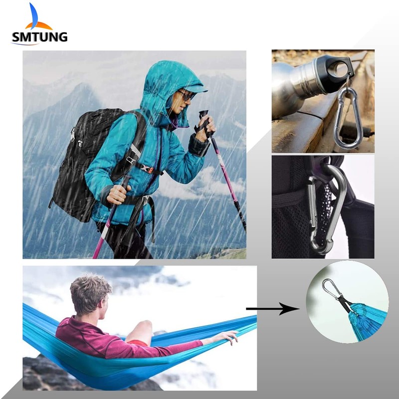 SMTUNG - Mosquetón multifuncional de acero inoxidable 304 con resorte