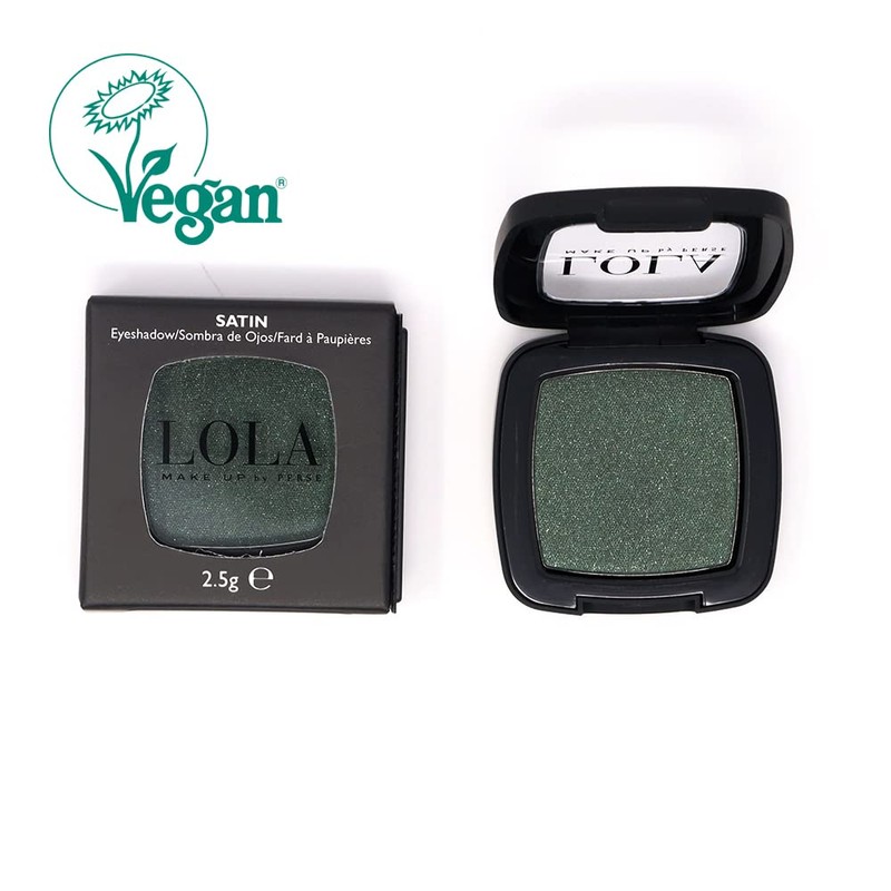 Lola Make-Up Mono Eyeshadow, Dark Green, Satin, Rich Intense Pigmentation,
