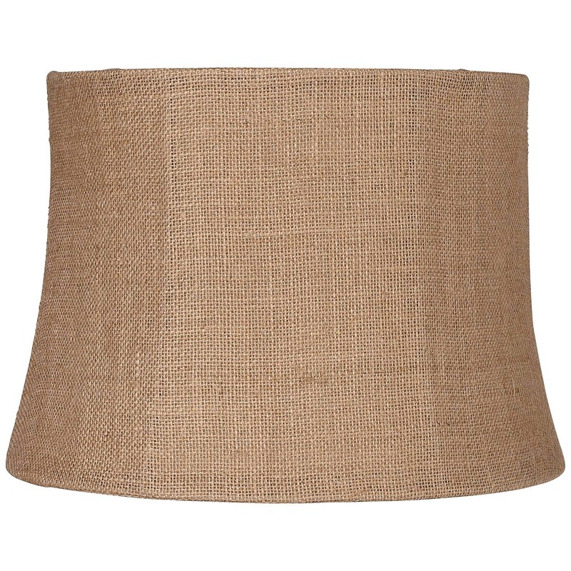 Natural Burlap Large Drum Lamp Shade 12" Top x 14"