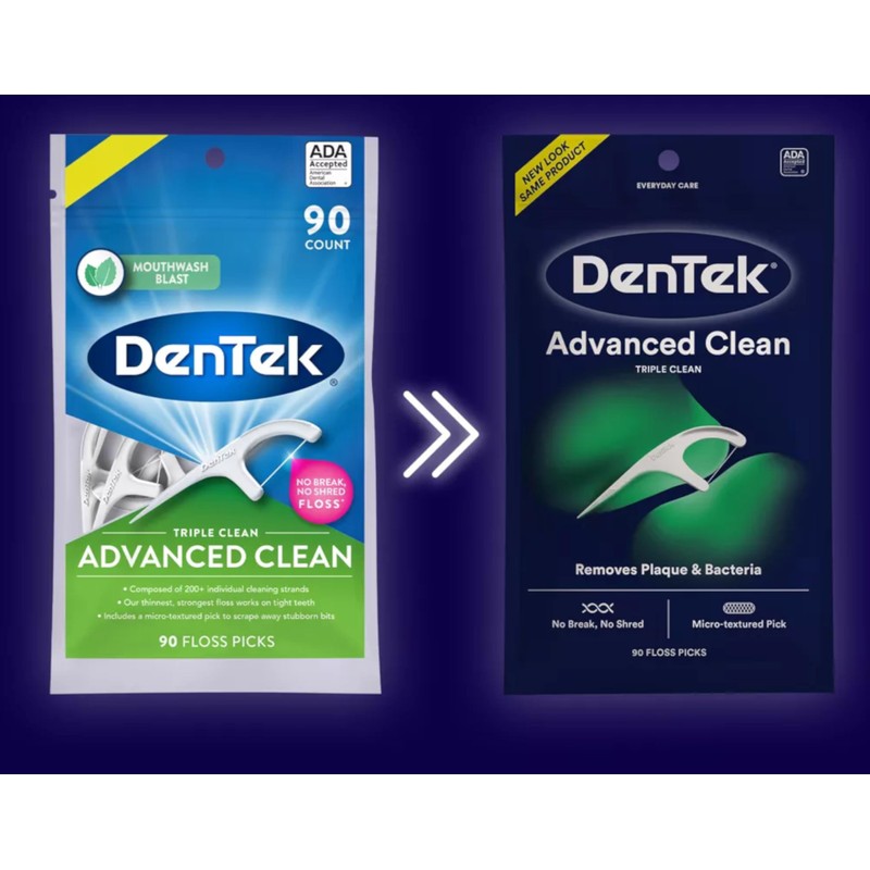 DenTek Triple Clean Advanced Clean Floss Picks 90 Count (Pack