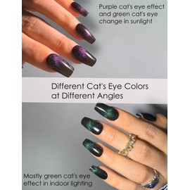 Wahrshei Nagelfolien | 20 pcs Cat Eye Nagelfolie Selbstklebend | UV Gel Nagelfolie | Gel Nail Stickers, Gellack Wraps für Nagel