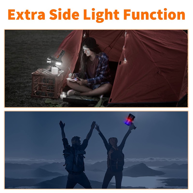 Vanvale Super Bright Rechargeable Spotlight,Handheld Rechargeable LED Flashlight Ultra-Long Standby
