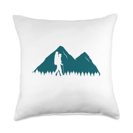 Backpacking Is Calling Outdoor Adventure Camping Tents Throw Pillow