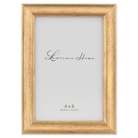 Lawrence Frames - Marco de Fotos clásico con abalorio, 4 x 6 Pulgadas, Dorado
