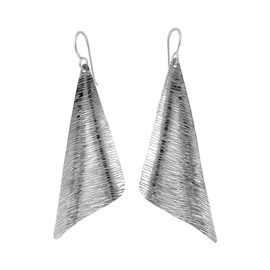 Large Triangle 925 Sterling Silver Dangle Earrings Gift Boxed