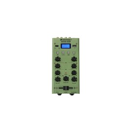 OMNITRONIC GNOME-202P Mini Mixer Green | 2-Channel DJ Mixer with Bluetooth and MP3 Player in Miniature Format | Adjustable Microphone Input/Headphone Output via 6.3 mm Jack