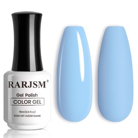 RARJSM Light Blue Gel Nail Polish Pastel GelNailPolish 1PCS 15ML Sky Blue GelPolish Spring Summer Gel Polish Soak off U V Curing Required Nail Art Starter Salon DIY at Home