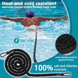 TUT Swimming Belt, 4 m Swimming Belt for Pool, Adjustable Swimming Trainer for Adults, Enjoy the Hot Summer in the Pool