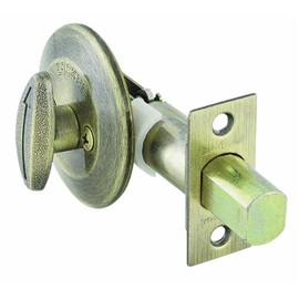 Kwikset 663 Single-Sided Deadbolt in Antique Brass, Thumbturn One Side, Key Lock, Adjustable Latch, ANSI/BHMA Grade 3 Certified