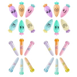 Cute Cartoon Highlighter Set of 24 Kids Highlighter Marker Creative Trendy Pastel Multipurpose Marker Pens Cute Pens Luminous Marker Cat Claw Carrot Shape for School, Party, Children