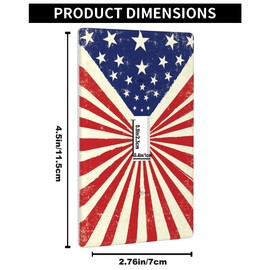 Pznen Vintage American Flags Light Switch Cover Plates Patriotic Theme Single Toggle Wall Plate 1 Gang Lightswitch Cover Home Decorative Office 4.5"x 2.76"