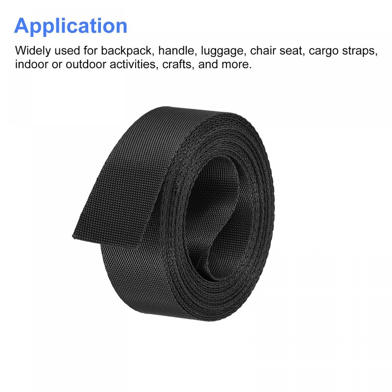 sourcing map Flat Nylon Webbing Strap 1 Inch 4 Yards