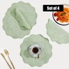 HOMBYS Quilted Placemats Set of 4 Washable Round Placemats for