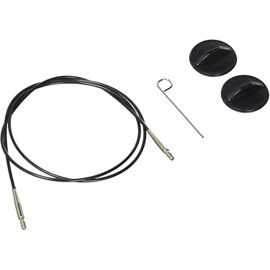 Lykke 5128330 Needle Rope, Wood, Black, Black Cord for 40 Inches (100 cm) Length with 5 Inch IC Tip