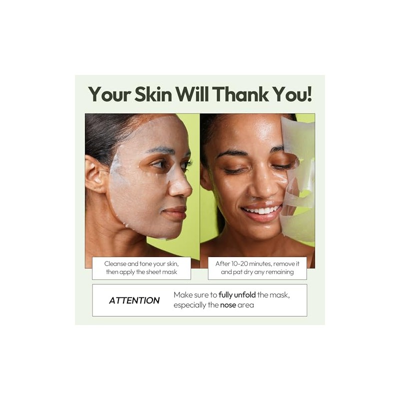 LAPCOS Set de 5 Mascarillas Faciales Aloe de . Lujoso