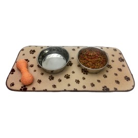 Kitchen Basics Microfiber Pet Bowl Feeding Mat, Anti-Skid and Absorbent, 10 Inch x 20 Inch