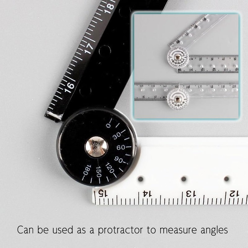 Belegao 2 PCS Folding Rulers, 15cm/30cm Foldable Ruler Clear &