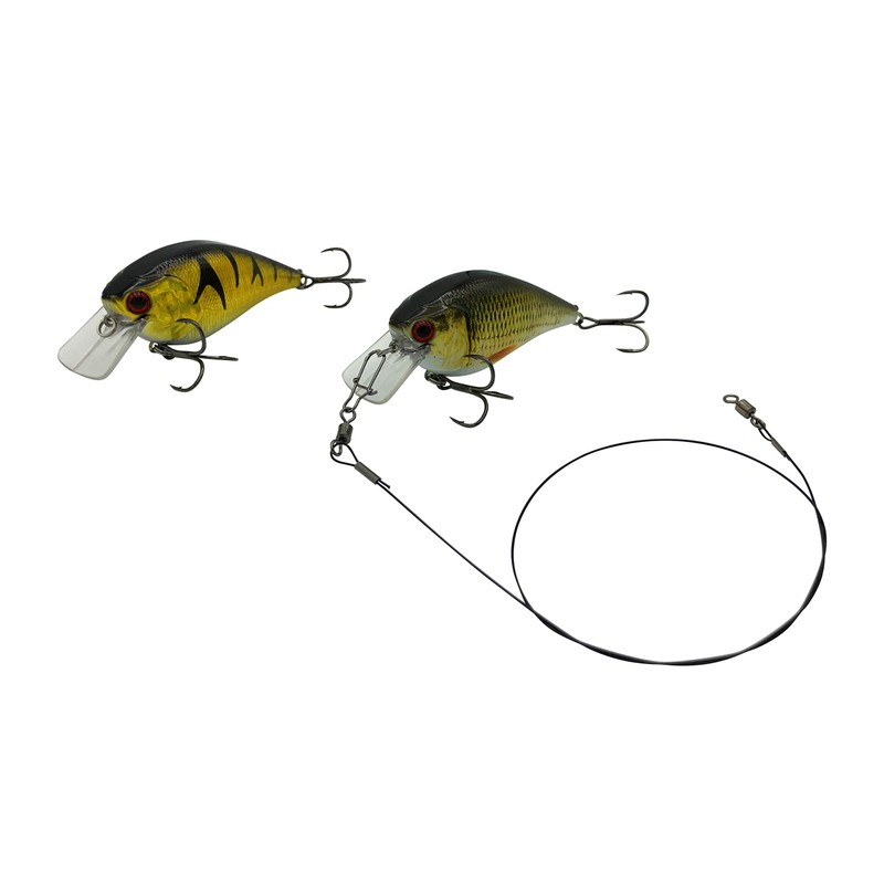 PetrisCatch Crankbait Wobbler Set of 4 + 4 Steel Leaders,